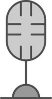 ícone de duas cores da linha de microfone vetor