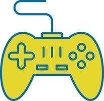 ícone de duas cores de linha de controle de jogo vetor