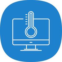 temperatura linha curva ícone vetor