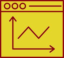 linha gráfico linha dois cor ícone vetor