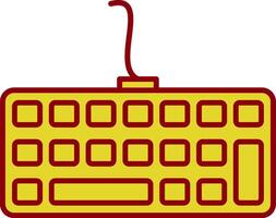 ícone de duas cores de linha de teclado vetor