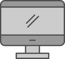 monitor linha círculo ícone vetor