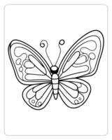 borboleta , fofa borboleta coloração página vetor