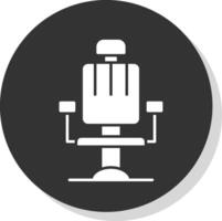 barbeiro cadeira glifo cinzento círculo ícone vetor