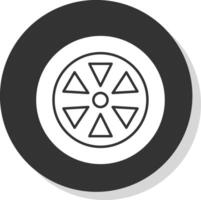 roda glifo cinzento círculo ícone vetor