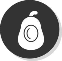 abacates glifo cinzento círculo ícone vetor