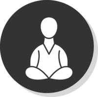 meditação glifo cinzento círculo ícone vetor