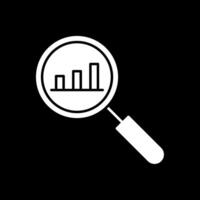 ícone invertido de glifo de análise vetor