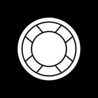 ícone invertido de glifo de bóia salva-vidas vetor