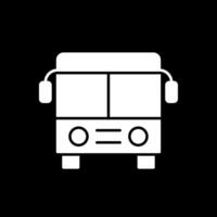 ícone invertido de glifo de ônibus vetor