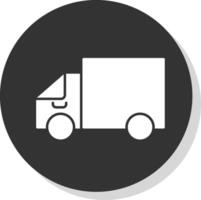 Entrega caminhão glifo cinzento círculo ícone vetor