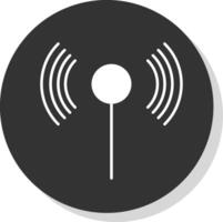 Wi-fi glifo cinzento círculo ícone vetor
