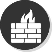 firewall glifo cinzento círculo ícone vetor