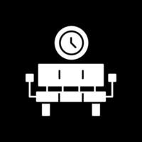 ícone invertido do glifo da sala de espera vetor