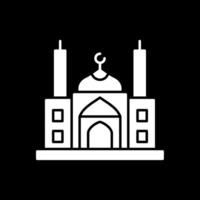 ícone invertido de glifo de mesquita vetor