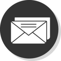 o email glifo cinzento círculo ícone vetor