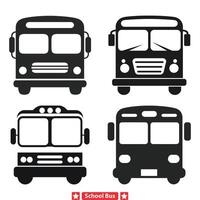 ilustrar a essência do escola dias com dinâmico escola ônibus silhueta vetor