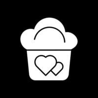 ícone invertido de glifo de muffin vetor