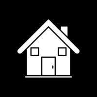 ícone invertido de glifo de casa vetor