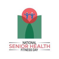ilustração em a tema do nacional Senior saúde e ginástica dia observado cada ano em último quarta-feira dentro poderia. vetor