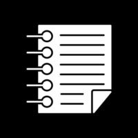 ícone invertido de glifo de notas vetor