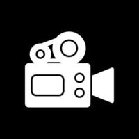 ícone invertido do glifo da câmera vetor