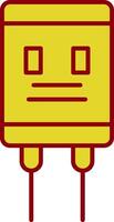 ícone de duas cores da linha do capacitor vetor
