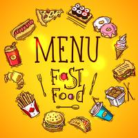 Menu de Fast Food vetor