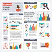 Conjunto de infográficos do programador vetor