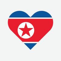 norte Coréia nacional bandeira ilustração. norte Coréia coração bandeira. vetor