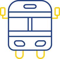 ícone de duas cores da linha de ônibus escolar vetor