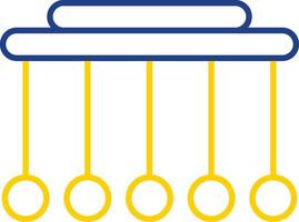 ícone de duas cores de linha de pêndulo vetor