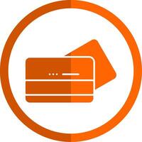 cartão Forma de pagamento glifo laranja círculo ícone vetor