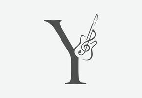 música ícone com último y logotipo Projeto criativo conceito vetor