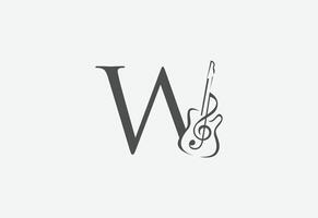 música ícone com último W logotipo Projeto criativo conceito vetor