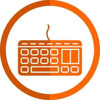 teclado glifo laranja círculo ícone vetor