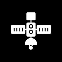 ícone invertido de glifo de satélite vetor
