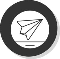papel avião glifo cinzento círculo ícone vetor