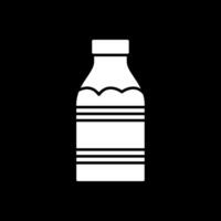 ícone invertido de glifo de garrafa de leite vetor