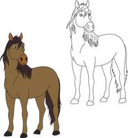 cavalo clipart definir. desenho animado selvagem animais clipart conjunto para amantes do animais selvagens vetor