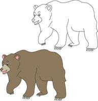 Urso clipart definir. desenho animado selvagem animais clipart conjunto para amantes do animais selvagens vetor