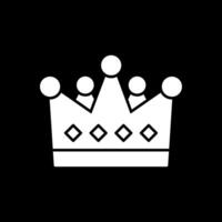 ícone invertido de glifo de coroa vetor