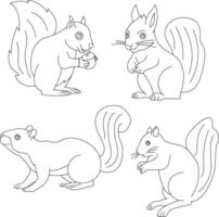 esquilo clipart definir. desenho animado selvagem animais clipart conjunto para amantes do animais selvagens vetor