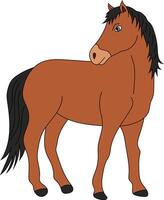 cavalo clipart. rabisco animais clipart. desenho animado selvagem animais clipart para amantes do animais selvagens vetor