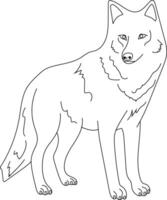 esboço Lobo clipart. rabisco animais clipart. desenho animado selvagem animais clipart para amantes do animais selvagens vetor