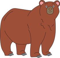 colorida Urso clipart. rabisco animais clipart. desenho animado selvagem animais clipart para amantes do animais selvagens vetor