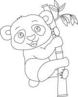 esboço panda clipart. rabisco animais clipart. desenho animado selvagem animais clipart para amantes do animais selvagens vetor