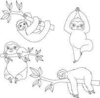 bicho-preguiça clipart definir. desenho animado selvagem animais clipart conjunto para amantes do animais selvagens vetor