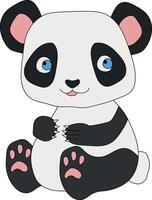 colorida panda clipart. rabisco animais clipart. desenho animado selvagem animais clipart para amantes do animais selvagens vetor