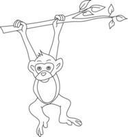 esboço macaco clipart. rabisco animais clipart. desenho animado selvagem animais clipart para amantes do animais selvagens vetor